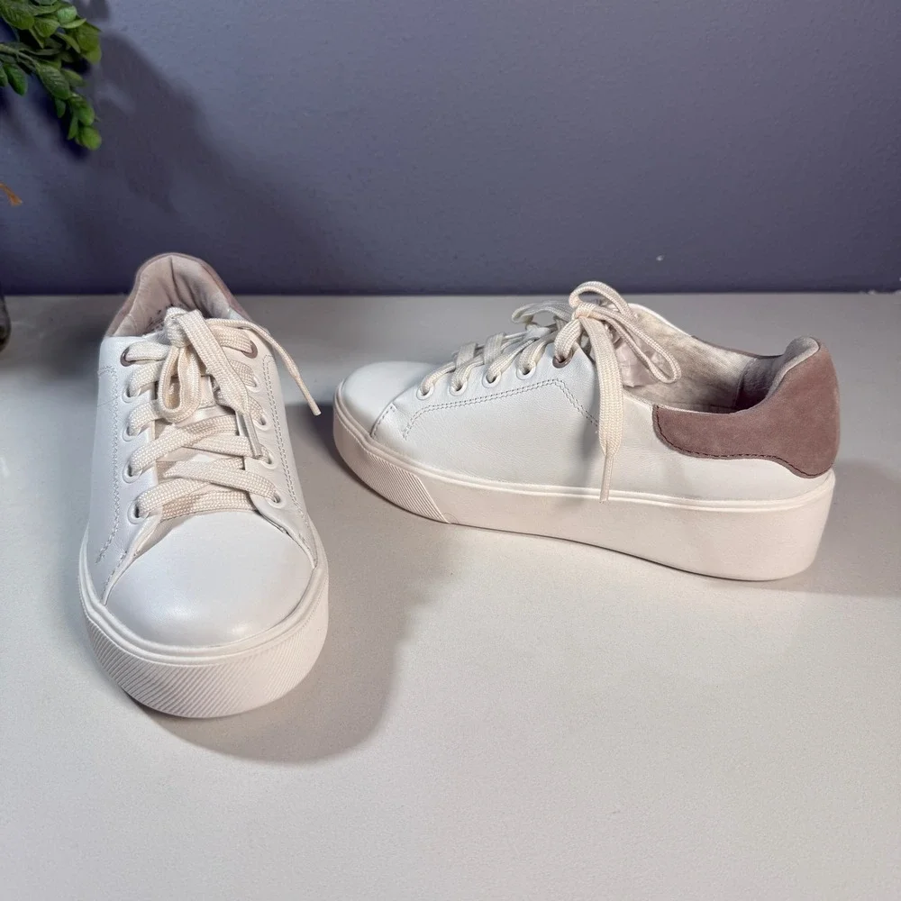 Naturalizer Morrison 2 White Leather Sneakers Womens Size 5.5M‎ Platform